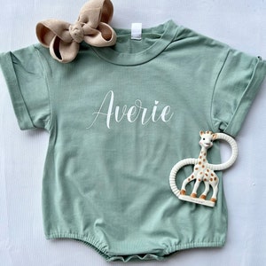 Personalized Short Sleeve Baby T-Shirt Romper, Customized Bubble Romper, Gender Neutral Bubble Romper, Baby Gift
