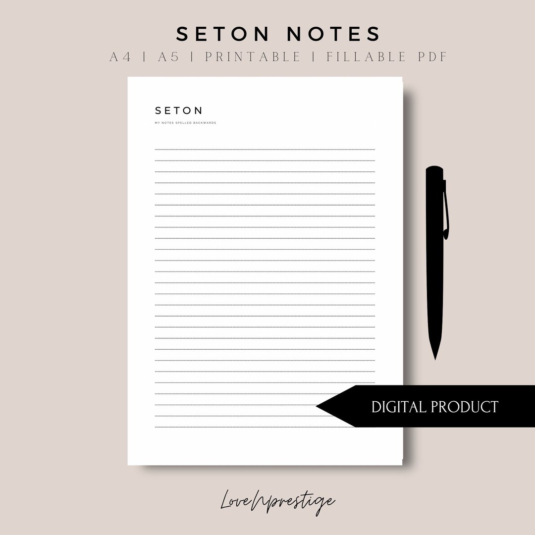 MINIMAL NOTES PAGE, Printable, Lined Notes Template, Writing, Paper ...