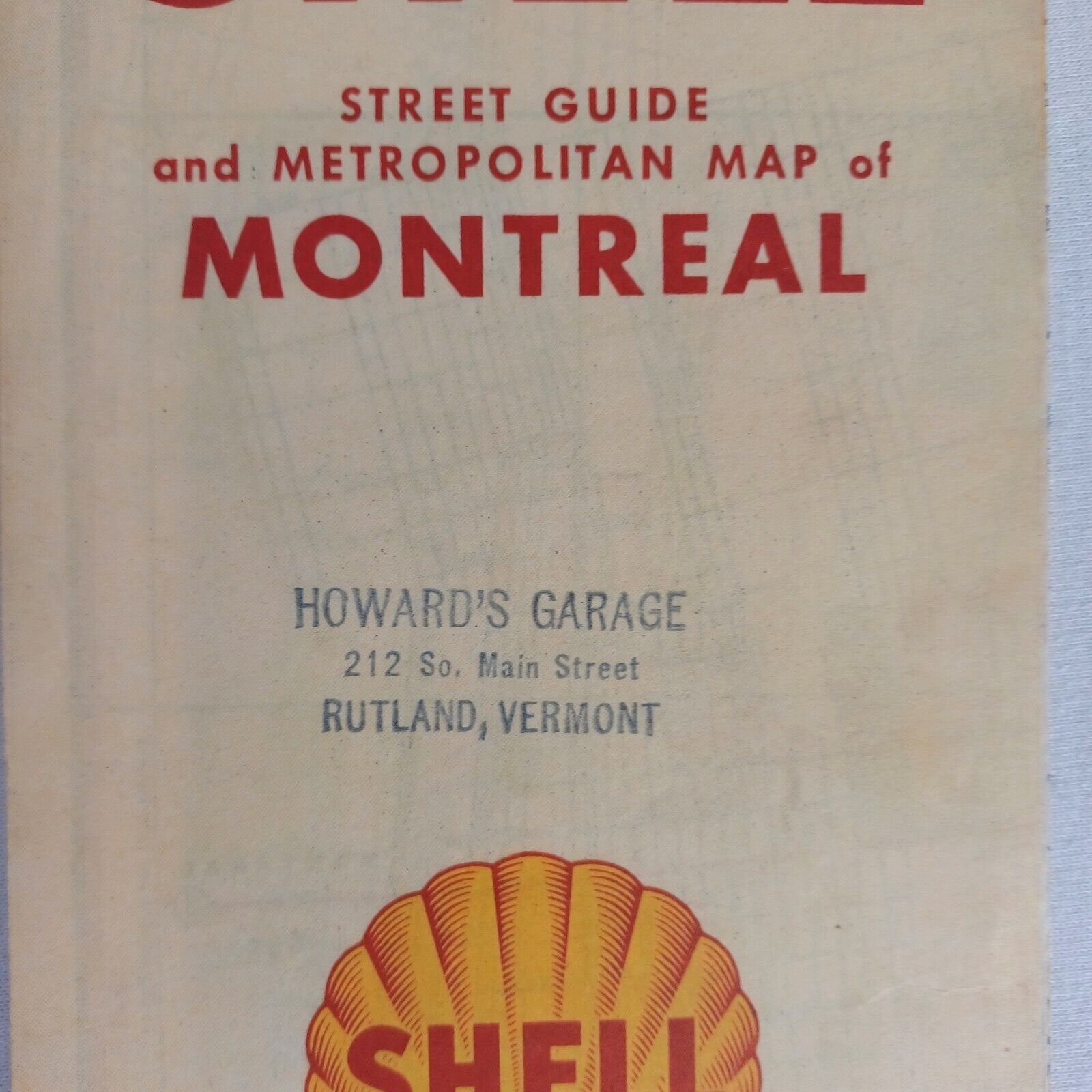 Vintage 1948 Shell Montreal Street Map Howard's Garage - Etsy