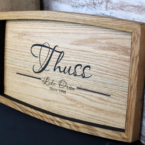 Barrel Stave Serving Tray, Ottoman Serving Tray, Bourbon Barrel Serving Tray, Personalized Tray, Whiskey Barrel Bourbon Barrel Décor,