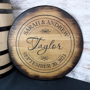 Lazy Susan, Barrel Head Serving Tray, Bourbon Barrel Lid, Personalized Tray, Whiskey Barrel Lid, Bourbon Barrel Decor, Charcuterie Board