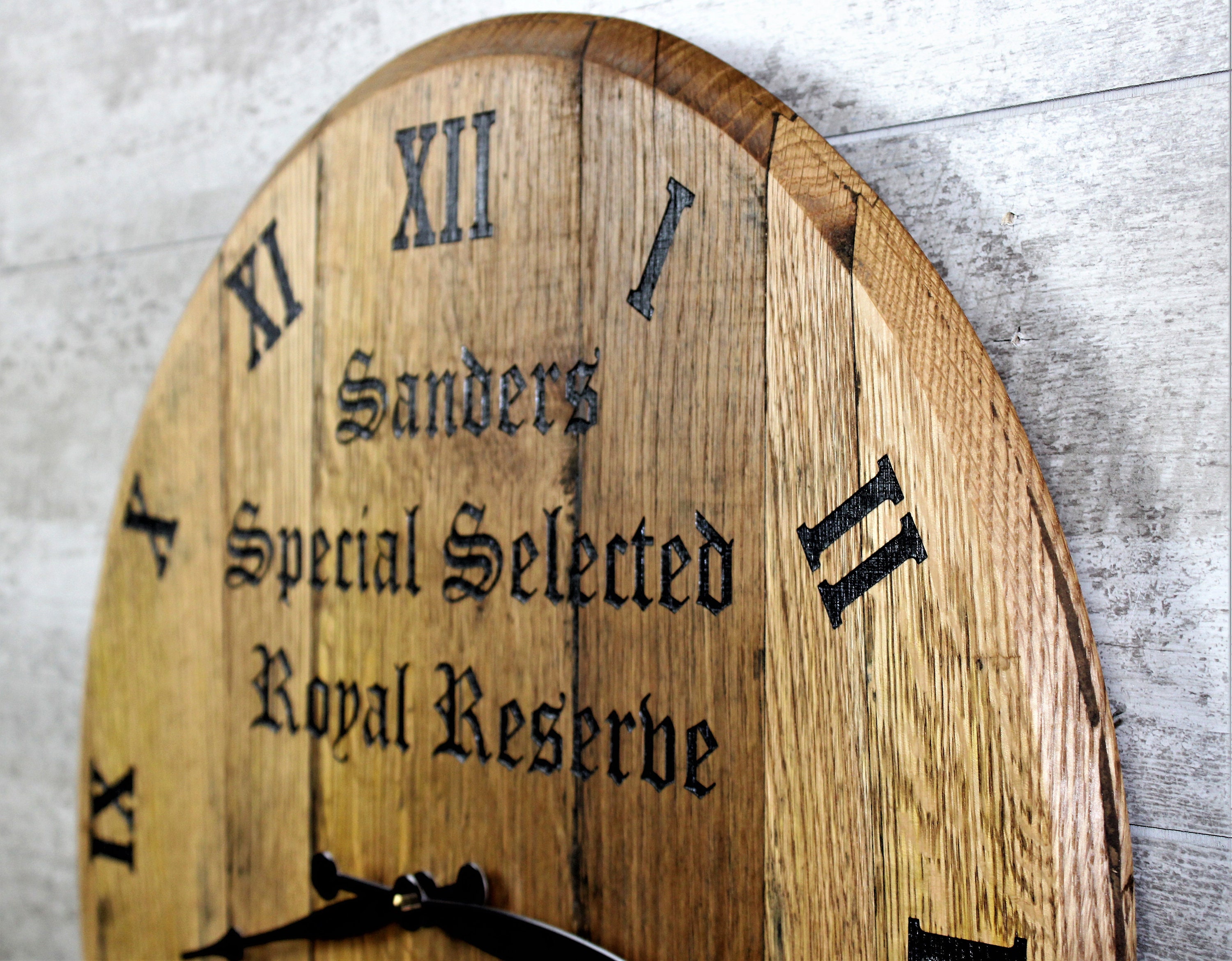 Personalized Barrel Head Clock, Bourbon Barrel Clock, Personalized