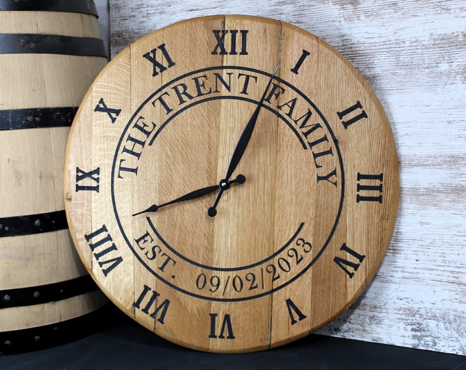 Whiskey or Wine Barrel Stave Clock Etsy