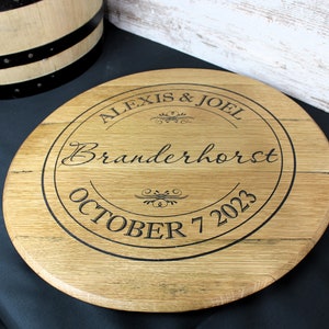 Barrel Head Serving Tray, Barrel Head Lazy Susan, Bourbon Barrel Lid, Personalized Tray, Whiskey Barrel Bourbon Barrel Decor,