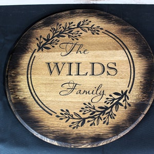 Lazy Susan, Barrel Head Serving Tray, Bourbon Barrel Lid, Personalized Tray, Whiskey Barrel Lid, Bourbon Barrel Decor, Charcuterie Board