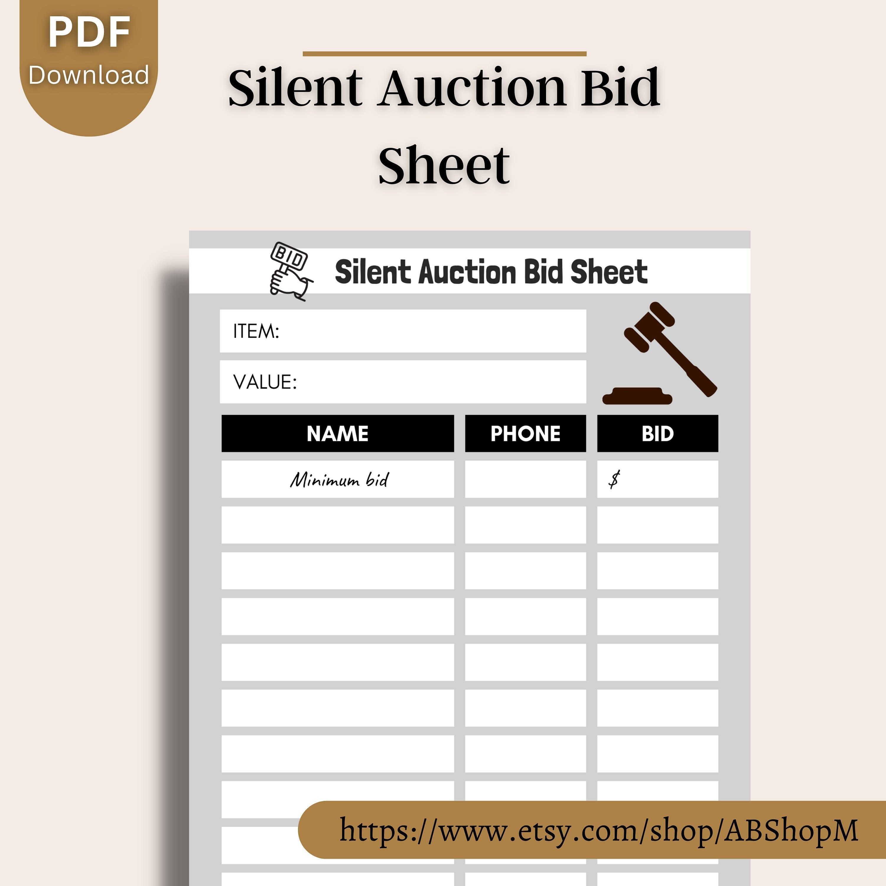 Silent Auction Gift Certificate Template
