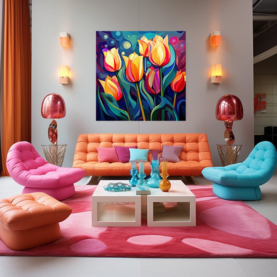 Tulip Abstract Digital Art Print Abstract Wall Art , Flowers Digital ...