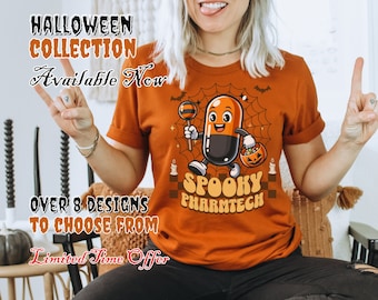 Halloween Pharmacy Shirt, Spooky Pharmacy Technician T-Shirt, Funny Pharmacy Shirt, Funny Pharmacist Halloween Tee, Fall Pharmacy Shirt