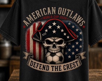 American Outlaws World Cup 2026 Shirt, USA Soccer Fan Tee, Defend The Crest Shirt, Patriotic Soccer Supporter Gift