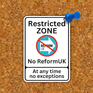 Poster cartonné plastifié Restricted Zone No Reform Royaume-Uni, 10,5 x 15 cm, produits dérivés de l'aile gauche guerrier réveillé, lutte contre le racisme, cadeau combattant anarchiste