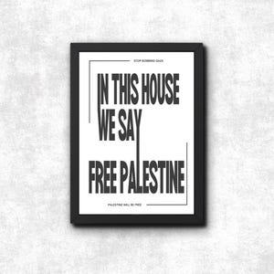 Free Palestine Poster Print Unframed Wall Art, Stop Bombing Gaza Action, Boycott Israel Protest Political Art Quote, End Occupation Genocide