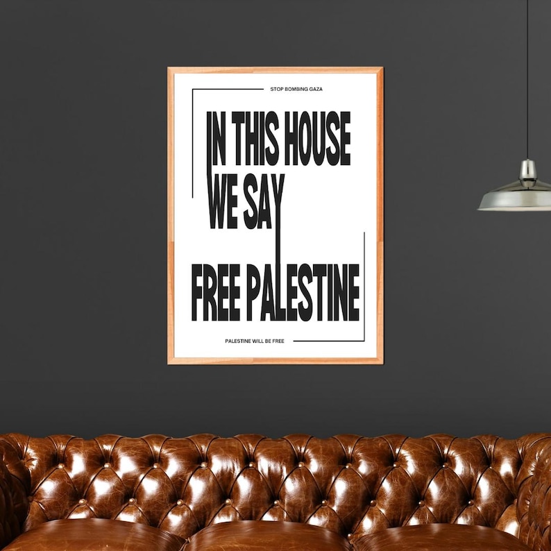 Free Palestine Poster Print Unframed Wall Art, Stop Bombing Gaza Action, Boycott Israel Protest Political Art Quote, End Occupation Genocide