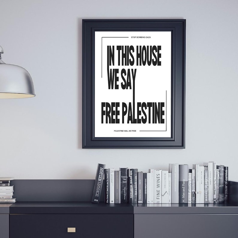 Free Palestine Poster Print Unframed Wall Art, Stop Bombing Gaza Action, Boycott Israel Protest Political Art Quote, End Occupation Genocide