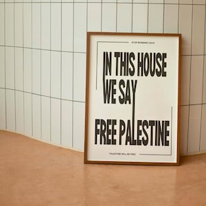 Free Palestine Poster Print Unframed Wall Art, Stop Bombing Gaza Action, Boycott Israel Protest Political Art Quote, End Occupation Genocide