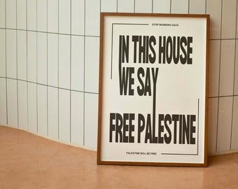 Free Palestine Poster Print Unframed Wall Art, Stop Bombing Gaza Action, Boycott Israel Protest Political Art Quote, End Occupation Genocide