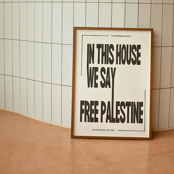Free Palestine Poster Print Unframed Wall Art, Stop Bombing Gaza Action, Boycott Israel Protest Political Art Quote, End Occupation Genocide