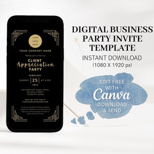 Business Event Invite Template Client Appreciation Party Invitation With Logo Modern Editable Luxury Corporate Event Evite Digital Download