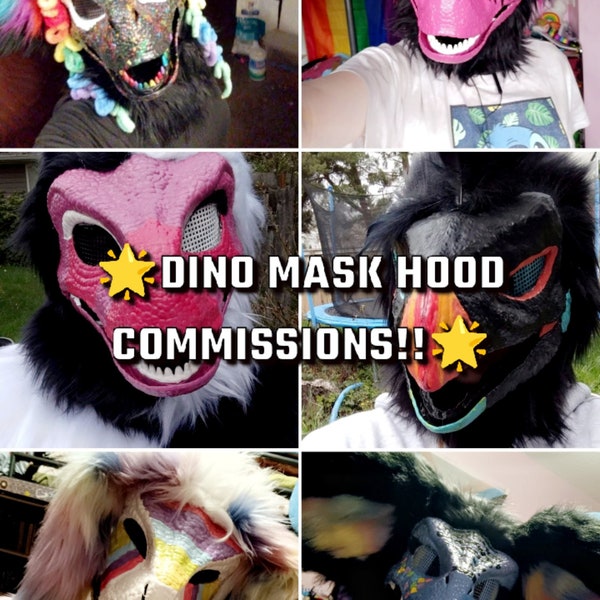 Dino Mask Hood Commissions!! READ DESCRIPTION before buying!!!(Closed currently)