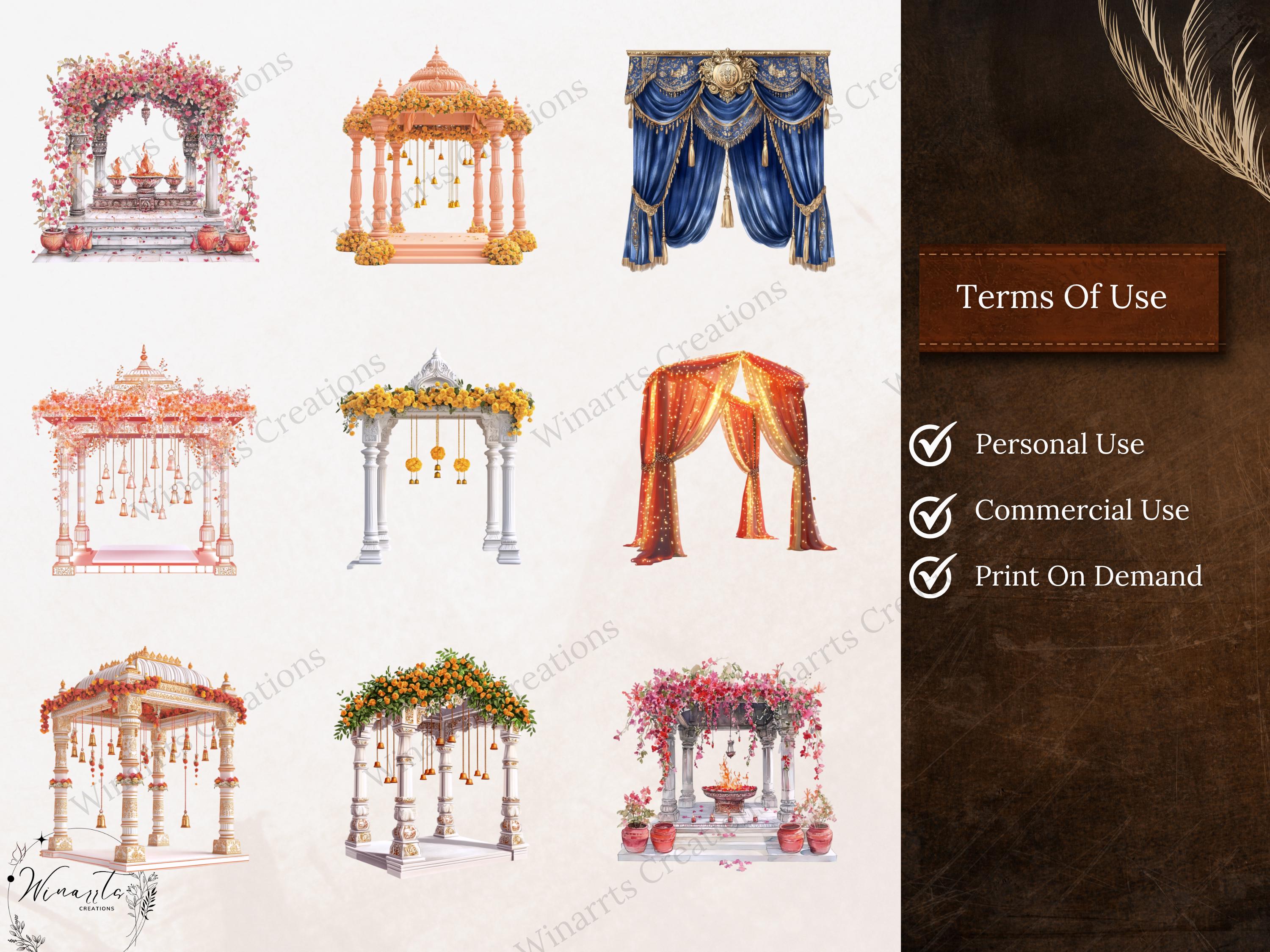 70 Mega Indian Wedding Mandap Clipart Desi Wedding Clipart Digital Download  PNG Printable High Quality Instant Download Illustration - Etsy, image size:3000x2250