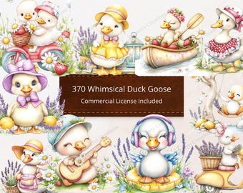 SIlly Goose Duck Clipart 370 Digital Download Whimsical Cute Printable High Quality Commercial Use Birthday Baby Shower Farm PNG Sublimation