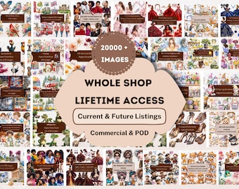 Whole Shop Bundle Clipart Lifetime Access Unlimited Access to All Current & Future Listings Digital Download PNG Printable Commercial Use