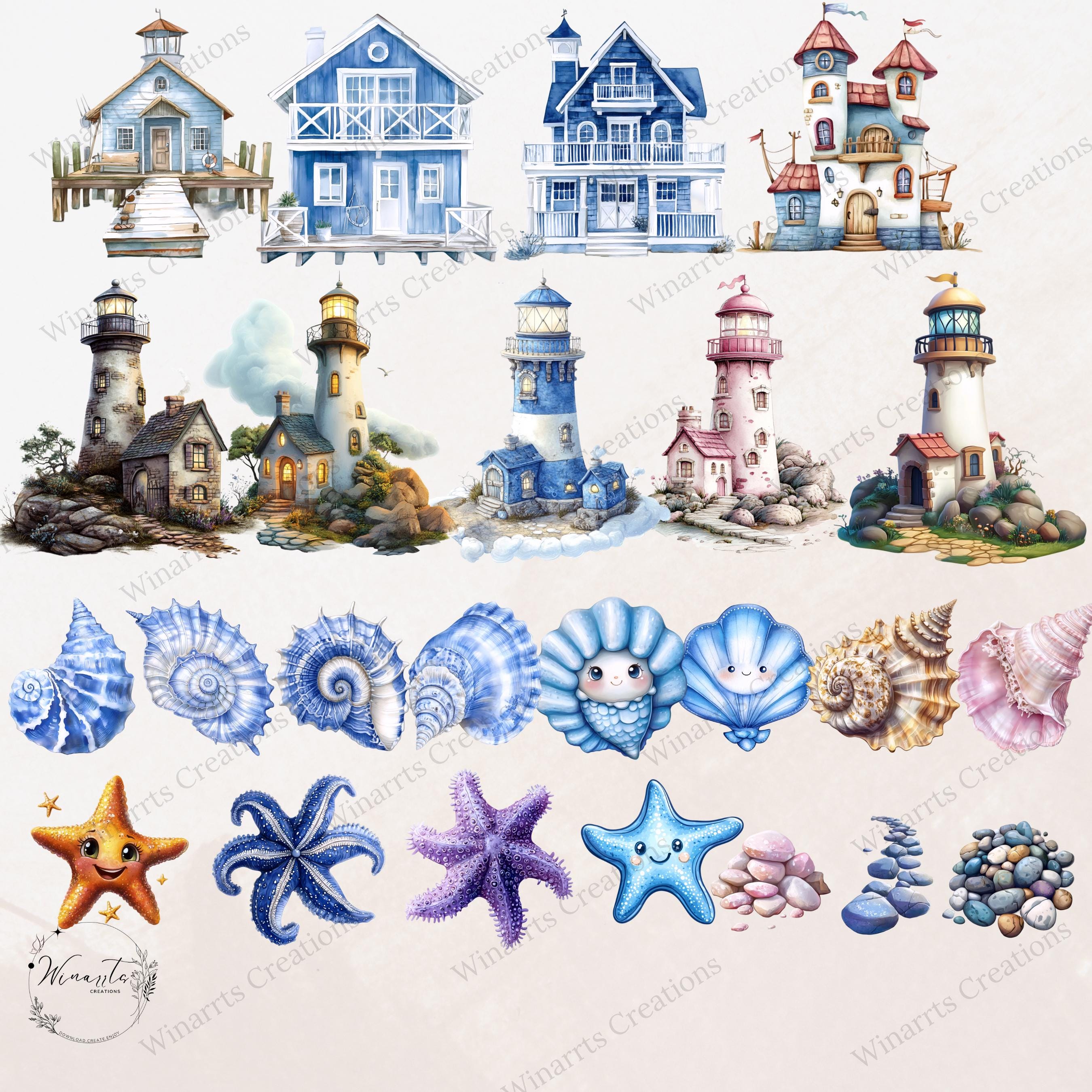 800 Nautical Clipart Bundle Watercolor Bear Nautical Clipart Digital ...