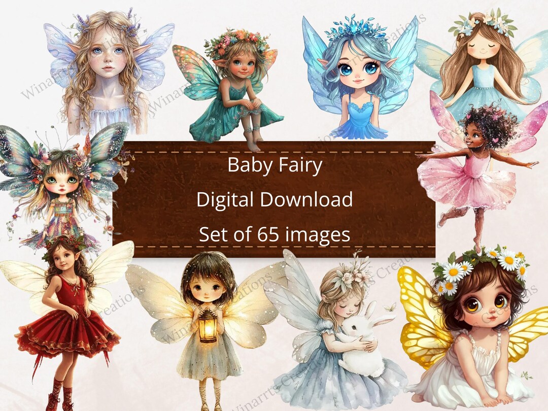 65 Cute Baby Fairies Clipart Digital Download PNG Printable High ...