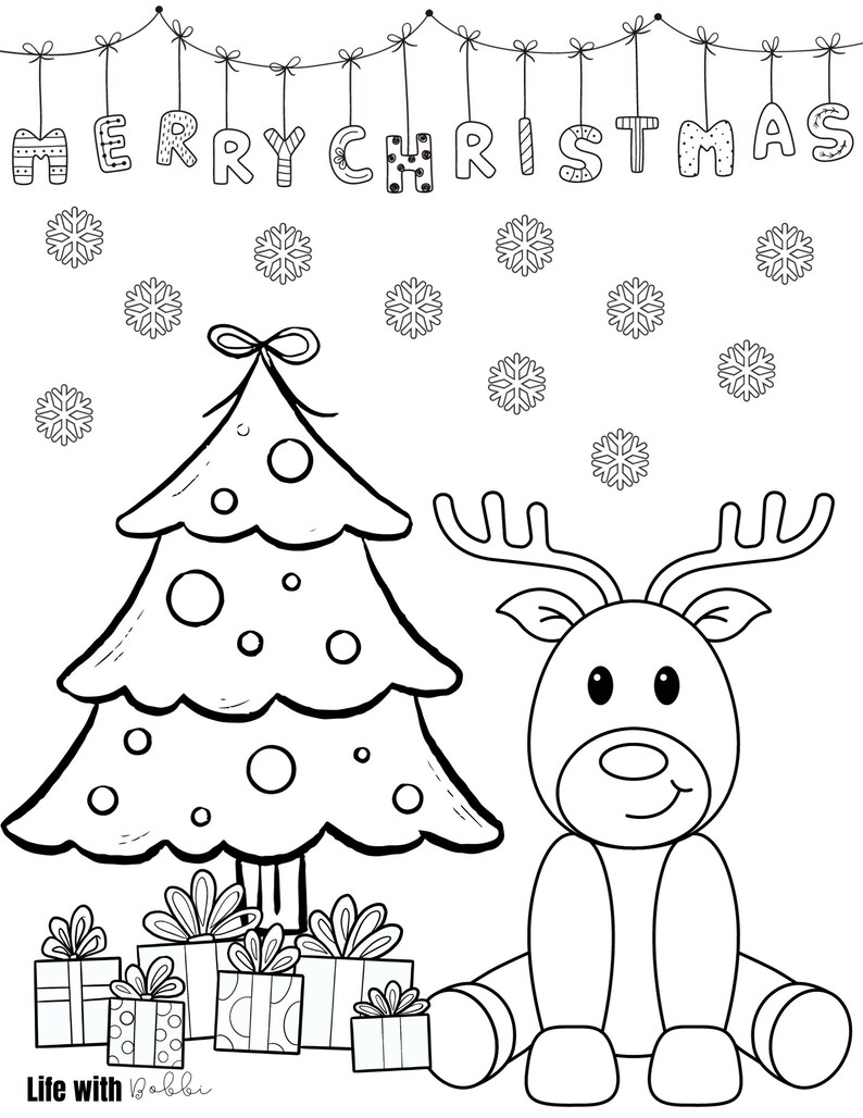 Christmas Coloring Page Etsy Christmas Coloring Page Etsy