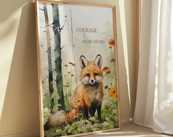 Narnia Fox Art Print | Courage Dear Heart, Literary Wall Decor