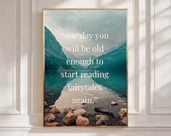 Citazione di fiabe in formato digitale / Decorazione murale letteraria, regalo per gli amanti della lettura