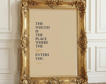 Rumi "The Wound is the Place" Print | Desert Tones Wall Art