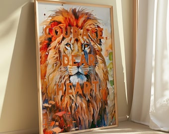 Aslan Narnia Art Print | Courage Dear Heart Lion Wall Decor
