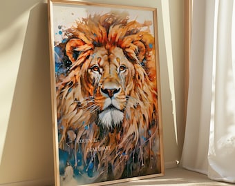 Aslan il Leone - Download digitale / Narnia "Coraggio, caro cuore" / Incorniciato o su tela