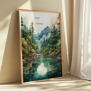 Narnia Courage Dear Heart Forest Print | Canvas, Framed, Unframed | Book Art | Gift for Reader | Literary Wall Art