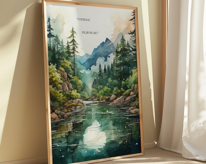Narnia Courage Dear Heart Forest Print | Canvas, Framed, Unframed | Book Art | Gift for Reader | Literary Wall Art