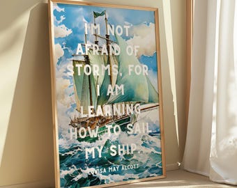 Louisa May Alcott Maritime Print | Literary Wall Art
