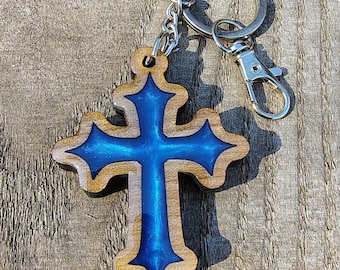 Handmade Cross Keychain: A Rustic Reminder of Faith