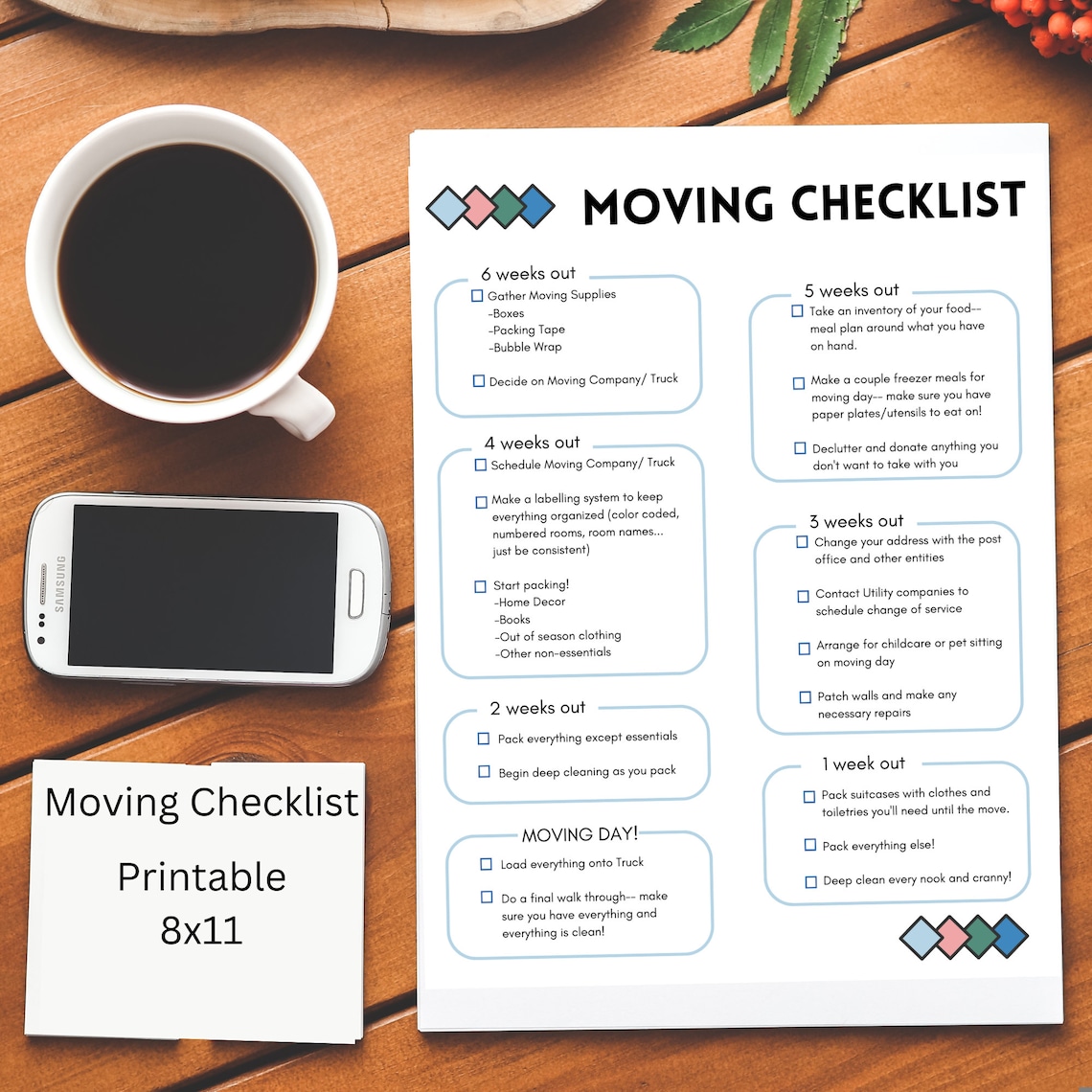 Printable Moving Checklist Etsy