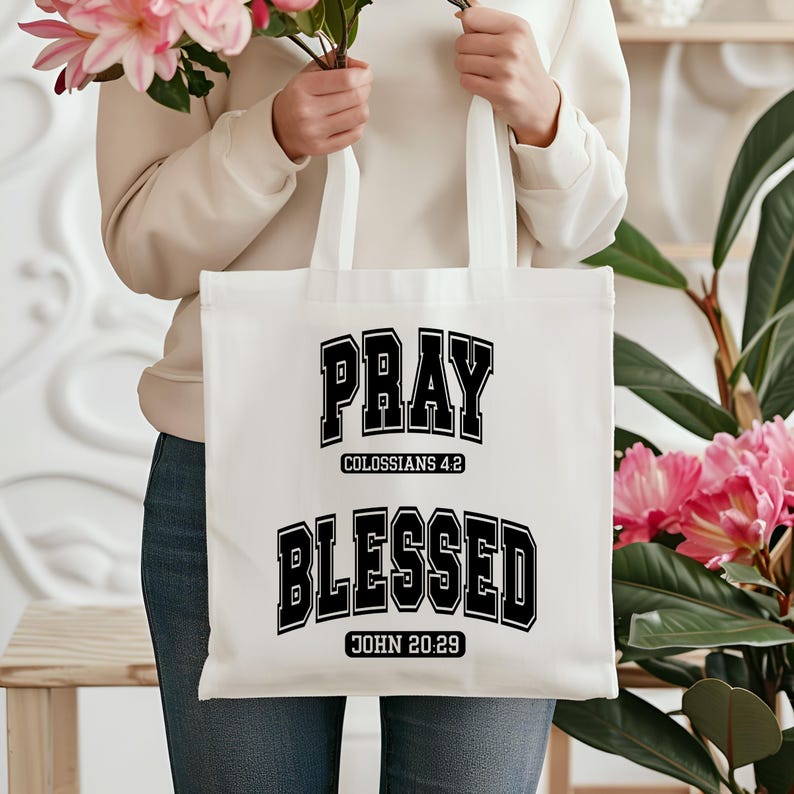 Pray Blessed Tote Bag