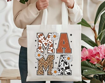 Mama Tote Bag, Mother's Day Gift for New Mom, Baby Shower Gift, Pregnancy Gift, Retro Mama Tote, Canvas Tote bag for Mom, Gift for Mother