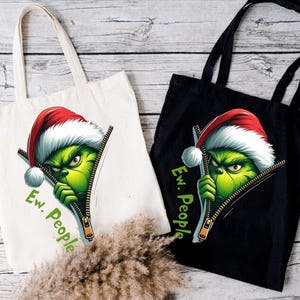 Grinch Canvas Tote Bag - Etsy display picture 1
