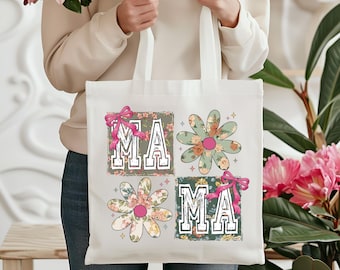 Mama Tote Bag, Mother's Day Gift, Retro Mama Tote, Baby Shower Gift, Pregnancy Gift, Canvas Tote bag for Mom, Gift for New Mom, Gift For Her
