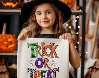 Trick or Treat Kids Bag, Kids Halloween Tote Bag, Halloween Tote Bag, Halloween Party Tote Bag, Halloween Tote Bag Gifts for Kids