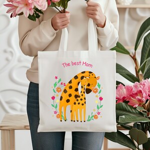The Best Mom Tote Bag, Mother&#39;s Day Gift, Baby Shower Gift, Pregnancy Gift, Cute Mama Tote, Canvas Tote Bag for Mom, Gift for Mom