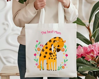 The Best Mom Tote Bag, Mother's Day Gift, Baby Shower Gift, Pregnancy Gift, Cute Mama Tote, Canvas Tote Bag for Mom, Gift for Mom