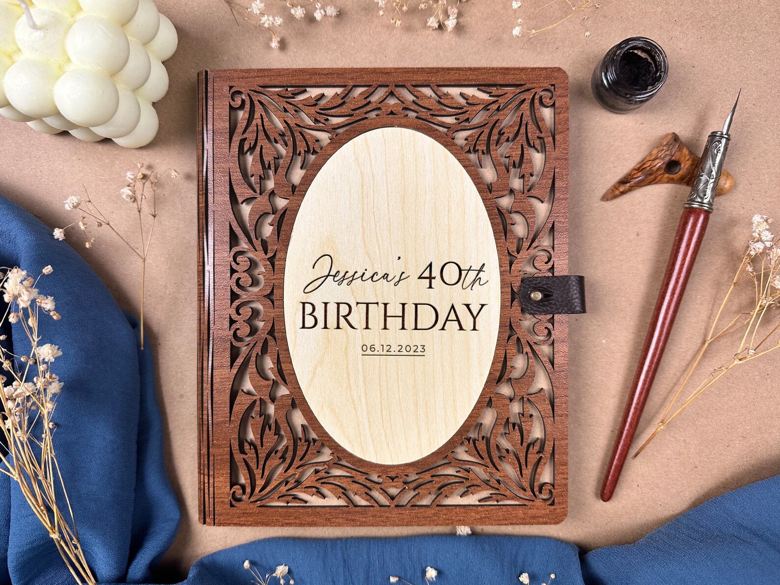 Personalized 40th Birthday Guest Book Minimalist Birthday Etsy