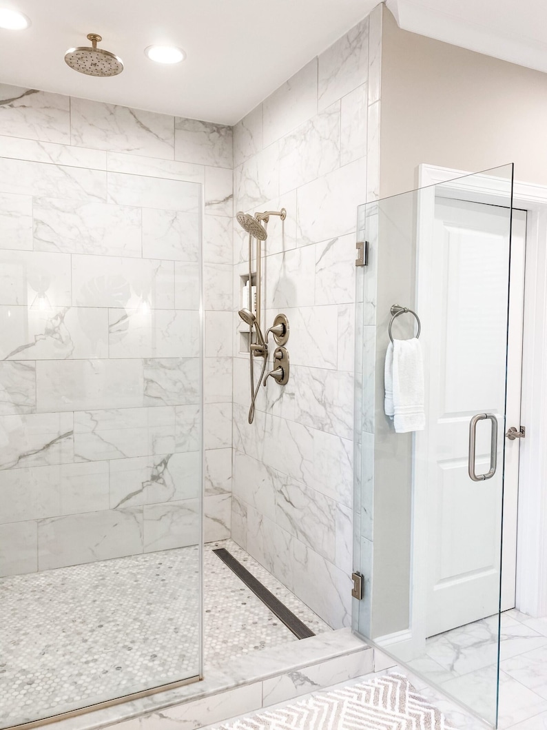 60 Inch Italian White Carrara Marble Shower Curb Top Custom Etsy