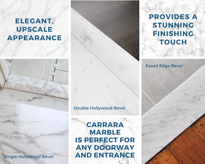 Single Hollywood White Carrara Marble Threshold for Floor Transitions ...