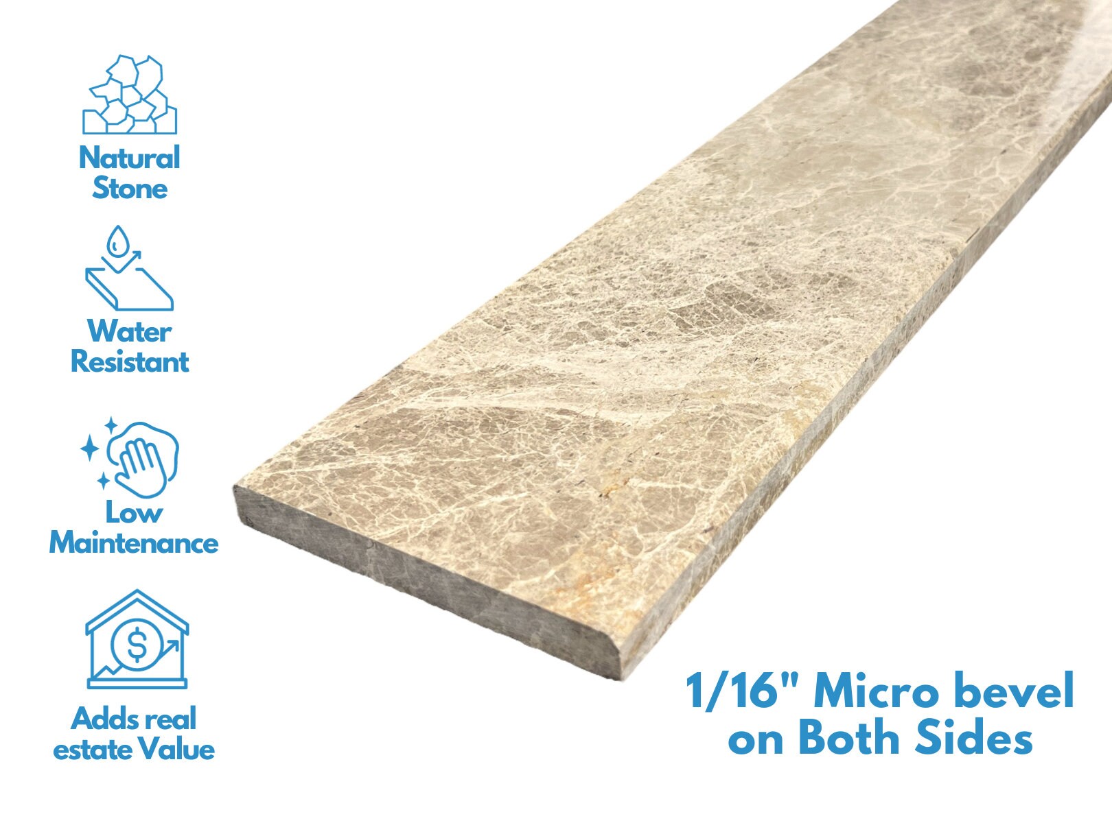 Light Emperador Marble Threshold for Shower Curb, Window Sill, Floor