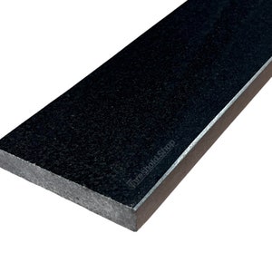 6x60 Absolute Black Granite Threshold | Marble Saddle | Use as Shower Curb Top, Backsplash, Window Sill | Custom Length Cut | Polished/Honed